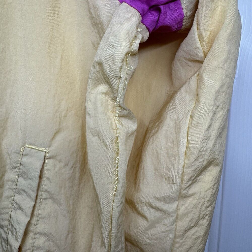 Vtg 90's Nike Windbreaker Adult L Track Jacket Yellow Pink Athletic Streetwear - Picture 7 of 10